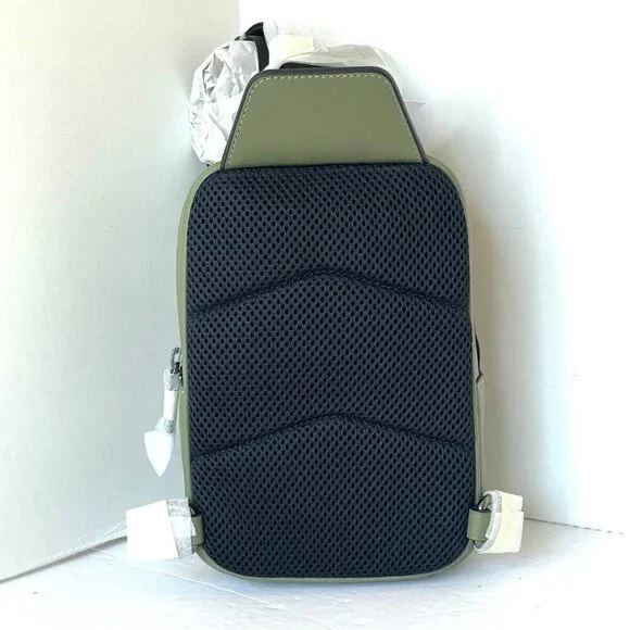 Coach Racer Sling Pack Army Green Leather Crossbody Bag CU252